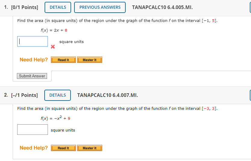 Solved 1. [0/1 Points] DETAILS PREVIOUS ANSWERS TANAPCALC10 | Chegg.com
