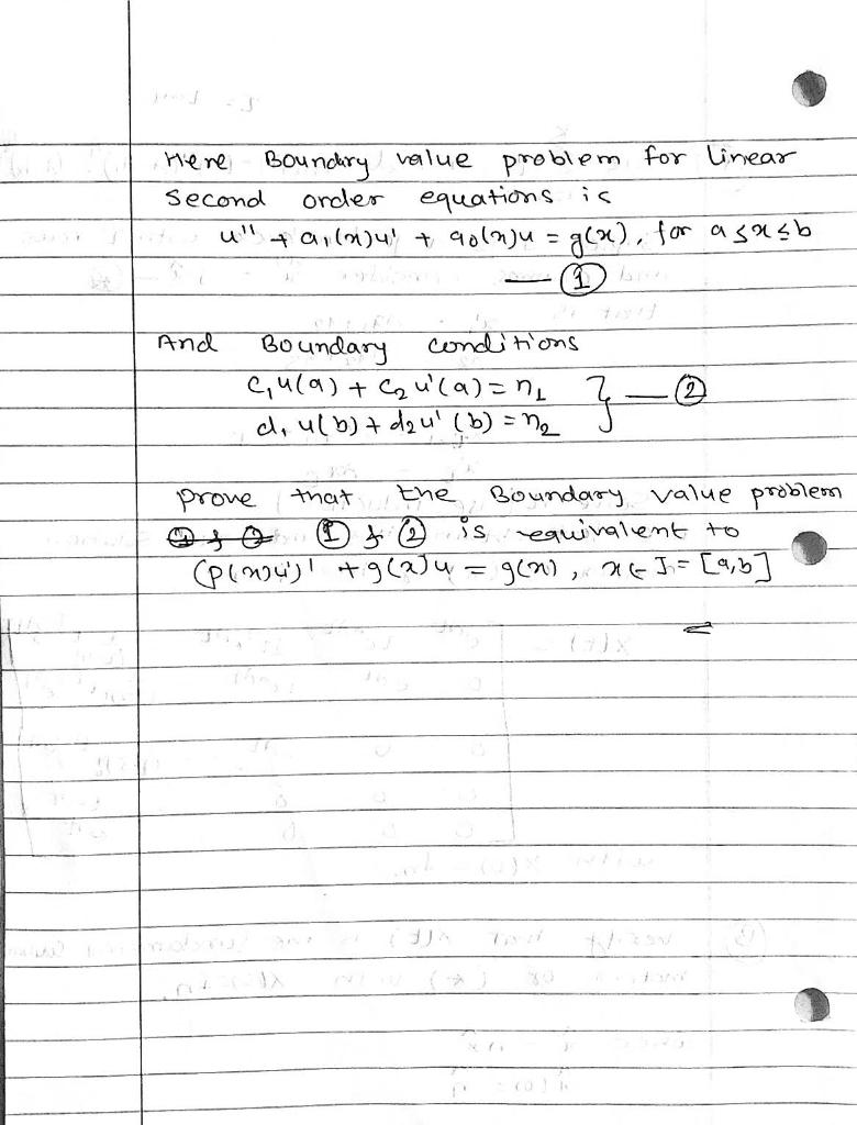 Solved Here Second Boundry Value Problem For Linear Order | Chegg.com