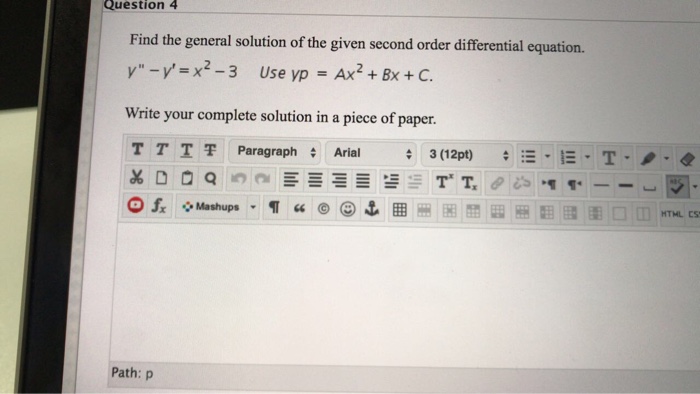 Solved Question 4 Find the general solution of the given | Chegg.com