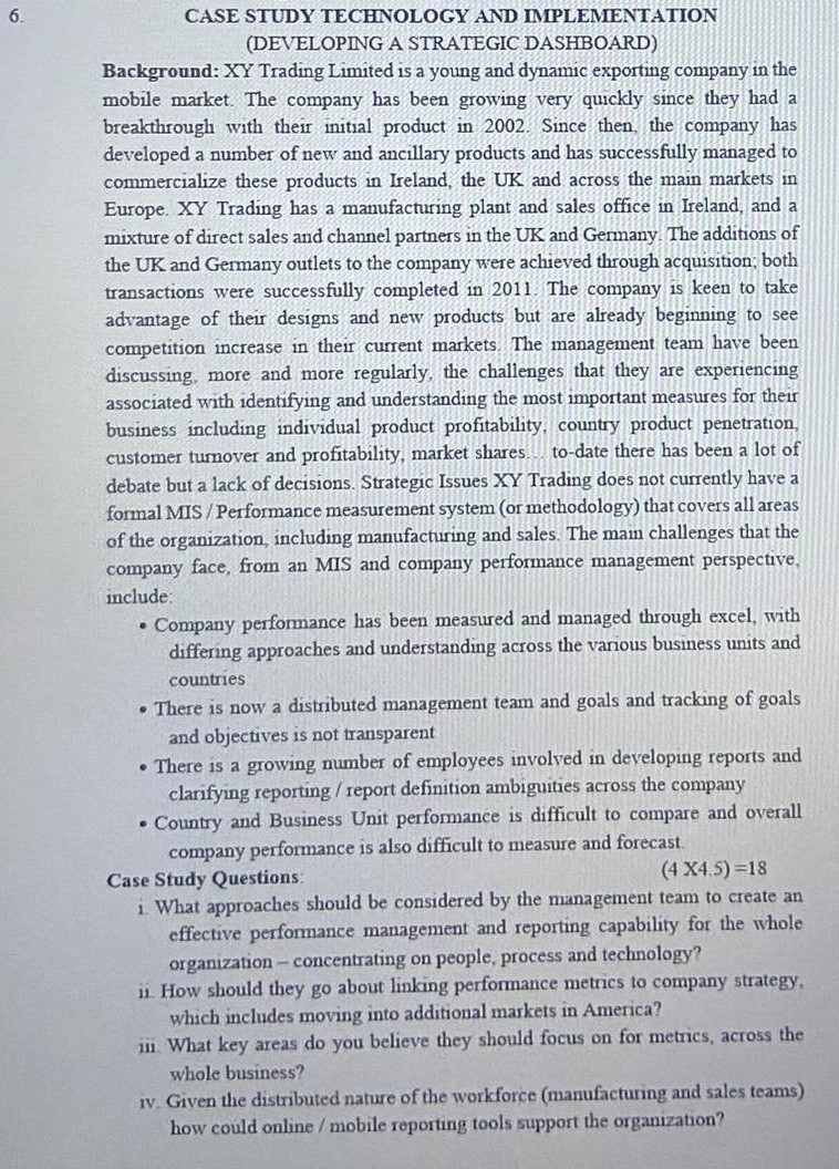 Solved CASE STUDY TECHNOLOGY AND IMPLEMIENTATION (DEVELOPING | Chegg.com