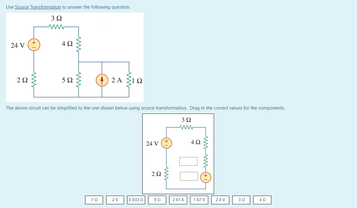 Solved Use Source Transformation to answer the following | Chegg.com