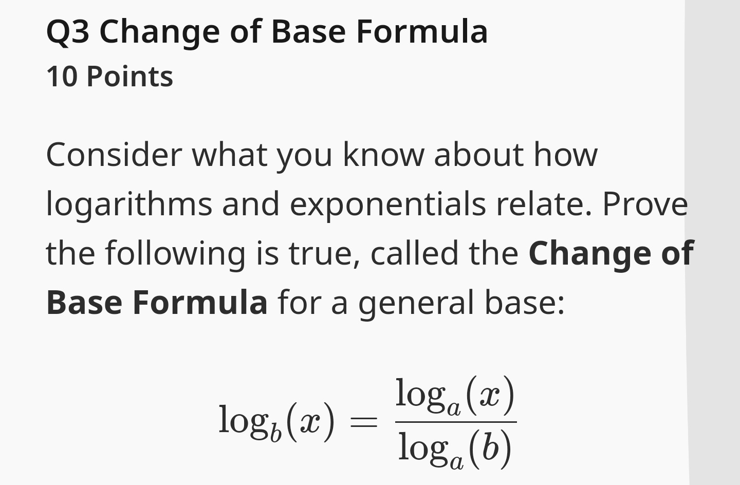 Solved Consider what you know about how logarithms and | Chegg.com