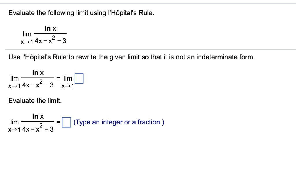 solved-evaluate-the-following-limit-using-l-h-pital-s-rule-chegg