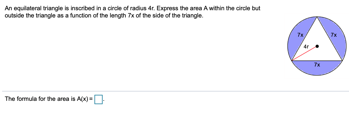 area of equilateral triangle inscribed in a circle of radius r