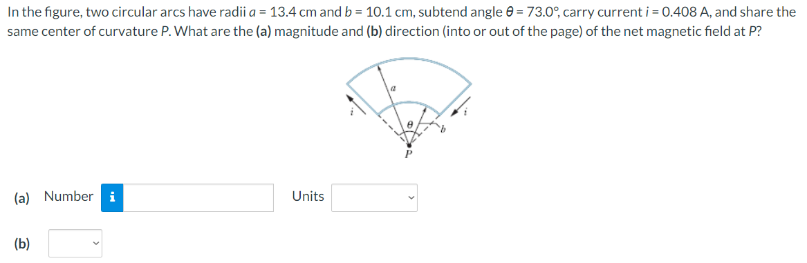 Solved N The Figure, Two Circular Arcs Have Radii A=13.4 Cm | Chegg.com