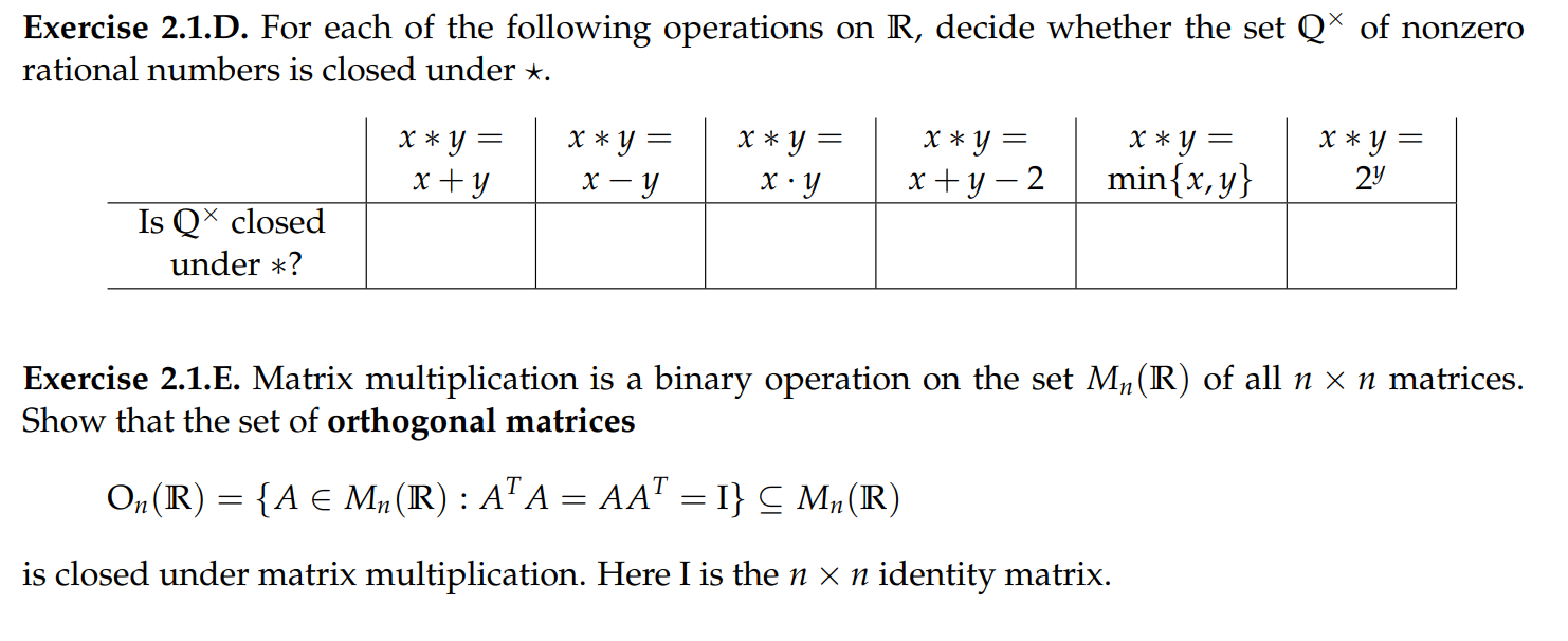 Solved Exercise 2.1.D. For each of the following operations | Chegg.com