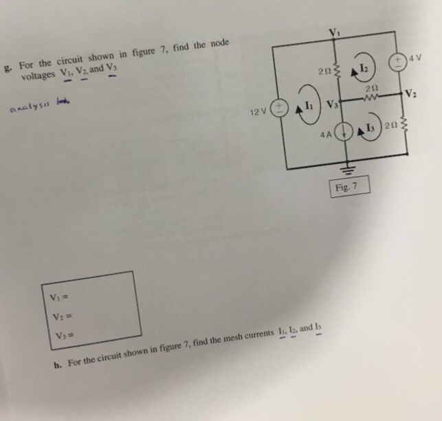 Solved E. For the circuit shown in figure 7, find the node | Chegg.com