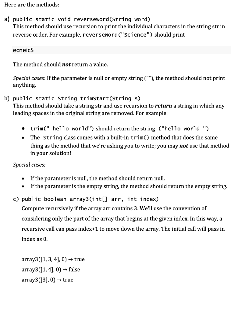 Solved Consider the following recursive method: Grade will | Chegg.com