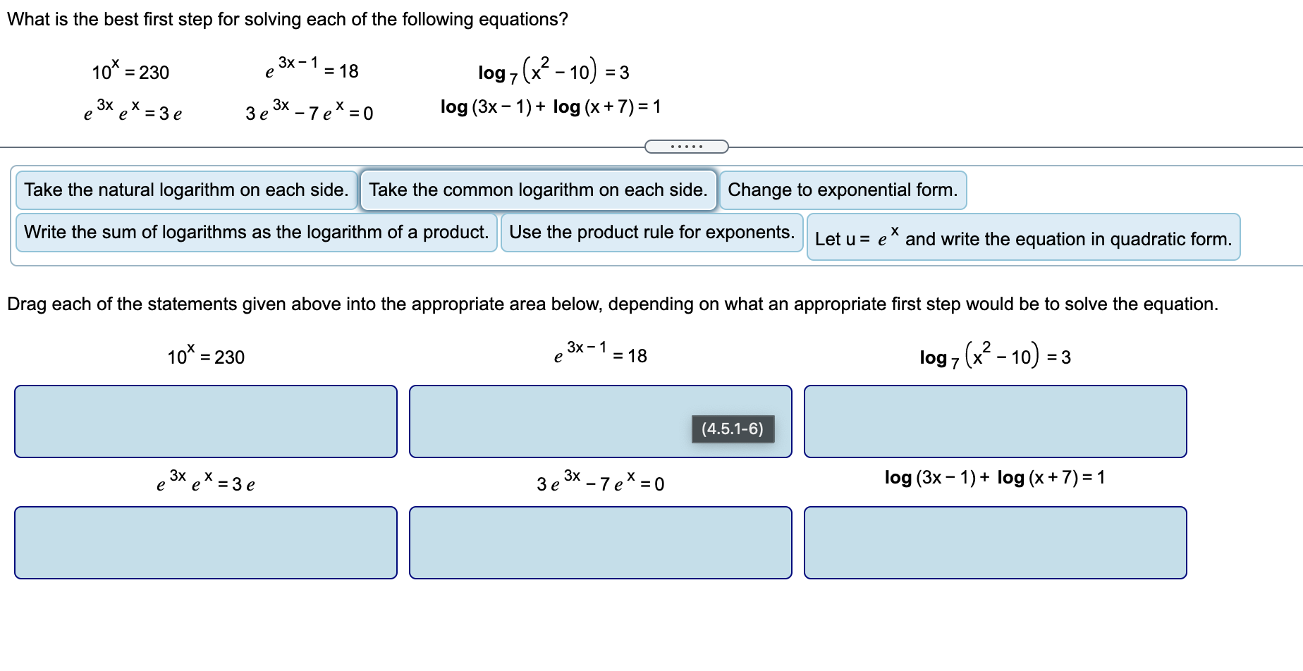 Solved What is the best first step for solving each of the | Chegg.com