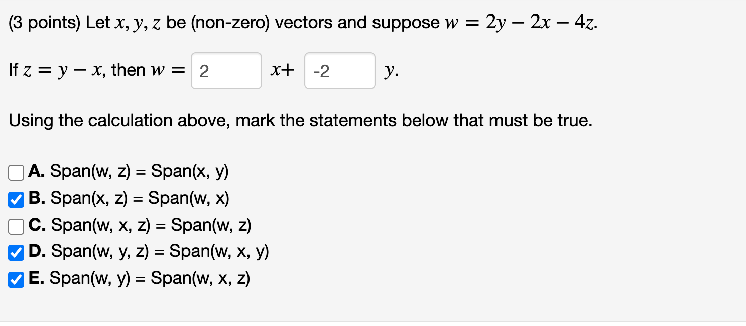 Solved Let x,y,zx,y,z be (non-zero) vectors and suppose