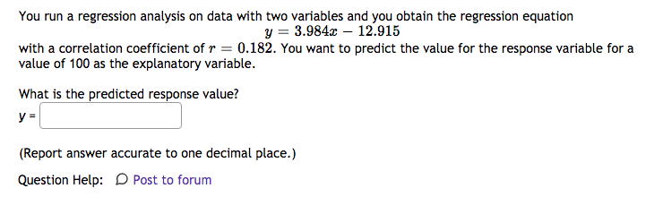 Solved You run a regression analysis on data with two | Chegg.com