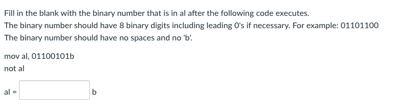 Solved Fill in the blank with the binary number that is in | Chegg.com
