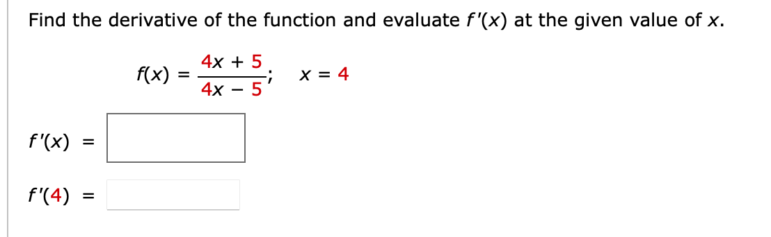 Solved Find The Derivative Of The Function And Evaluate 