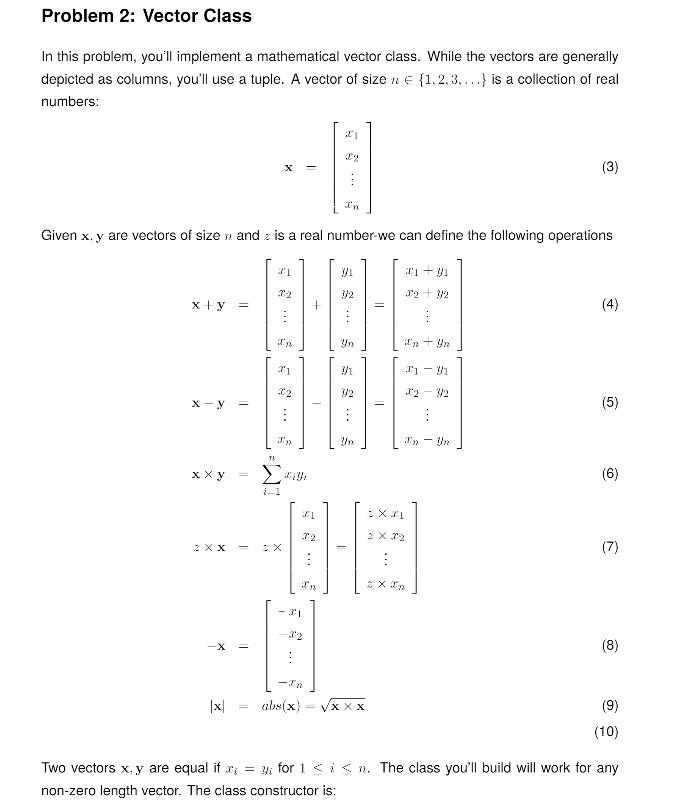 Solved In this problem, you'll implement a mathematical | Chegg.com