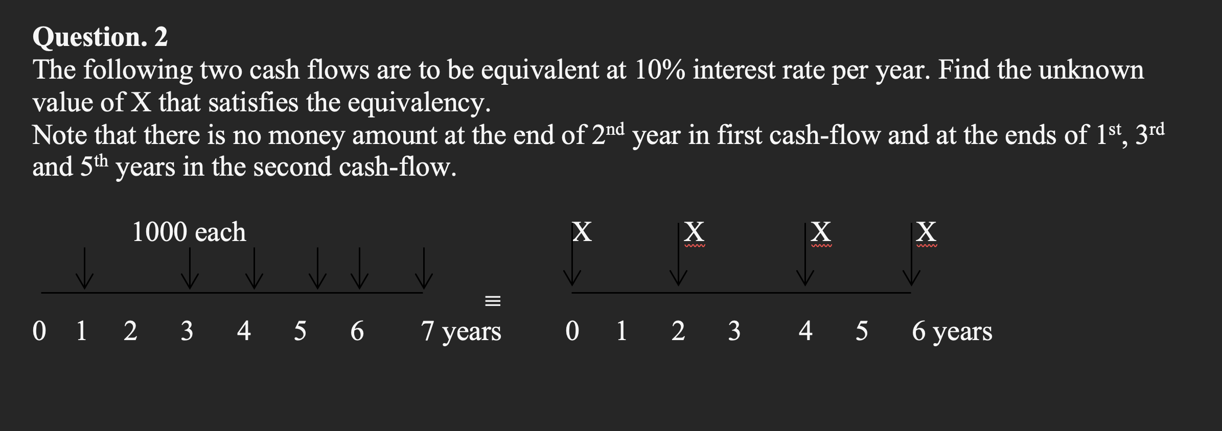 Solved Question. 2 The following two cash flows are to be | Chegg.com