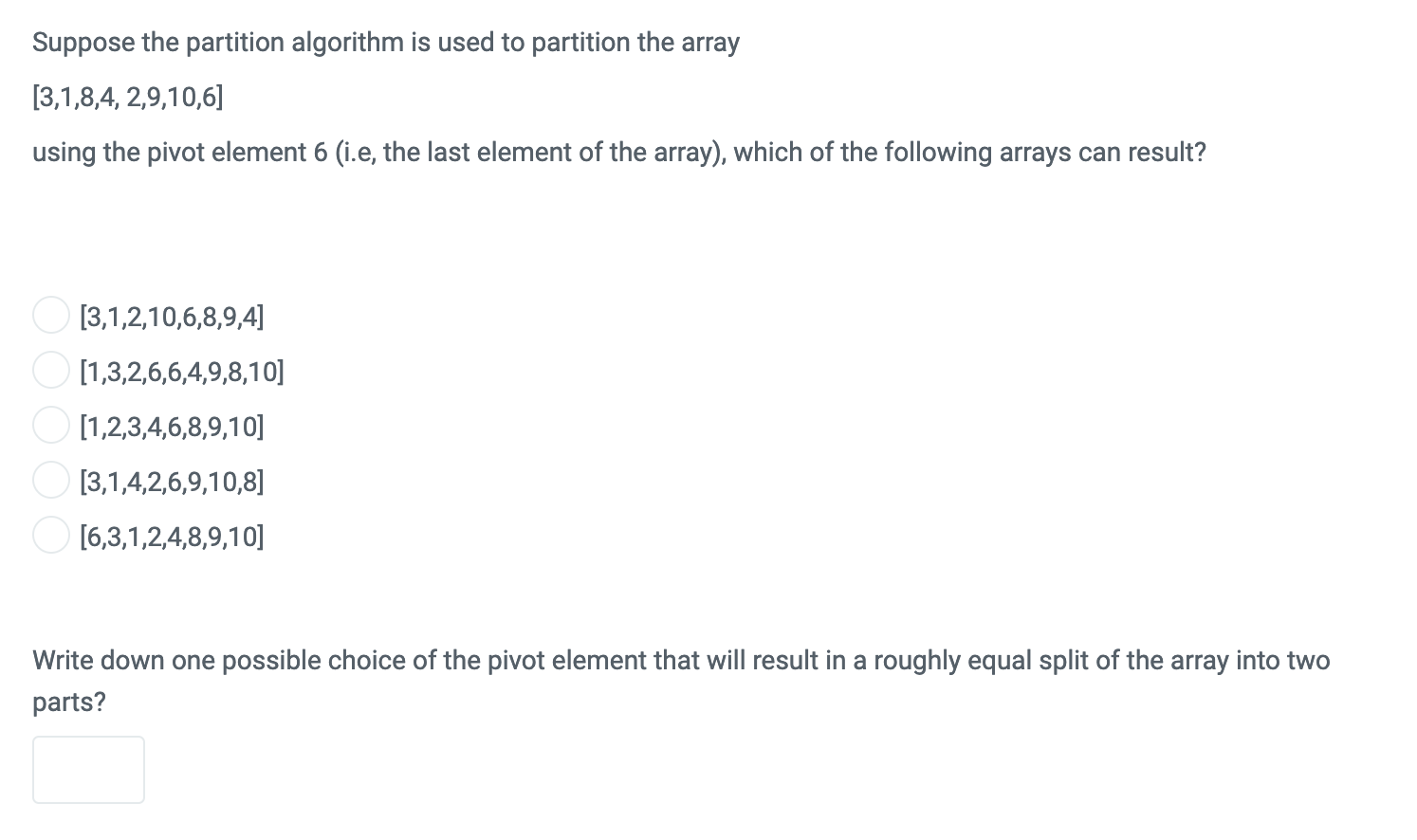 Solved Suppose The Partition Algorithm Is Used To Partition | Chegg.com