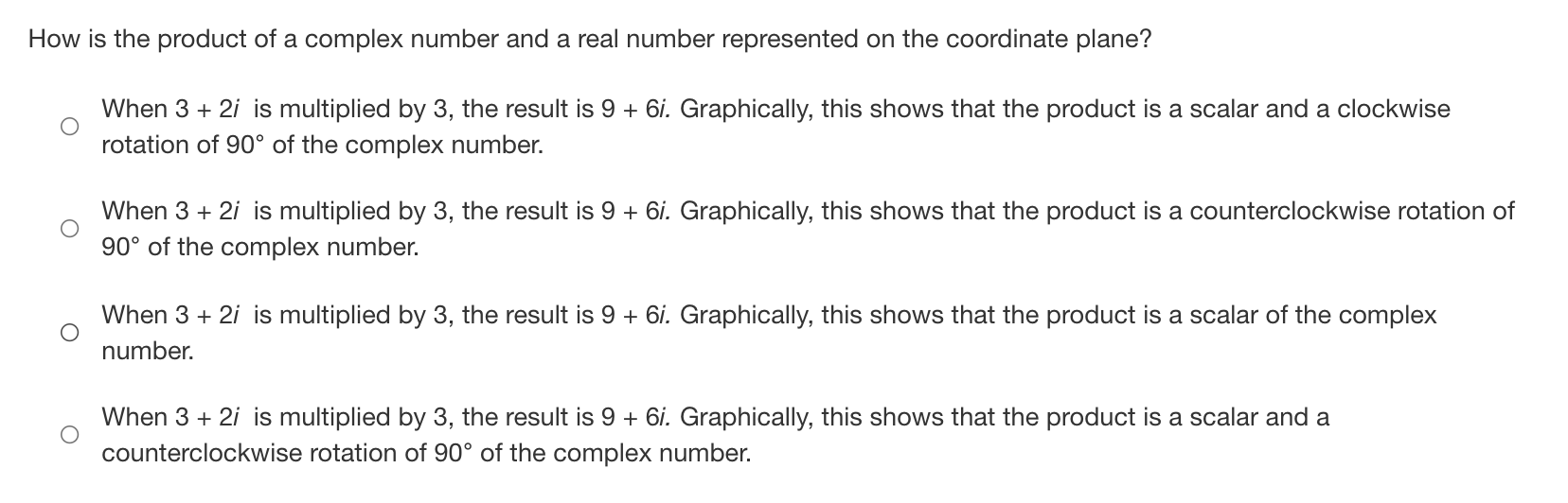 Solved How is the product of a complex number and a real | Chegg.com
