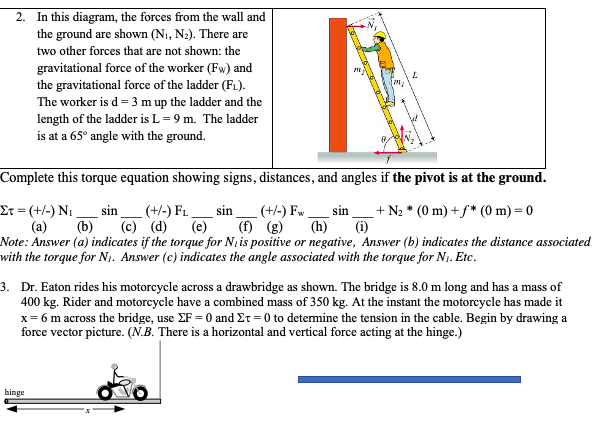 Solved 2 In This Diagram The Forces From The Wall And T Chegg Com