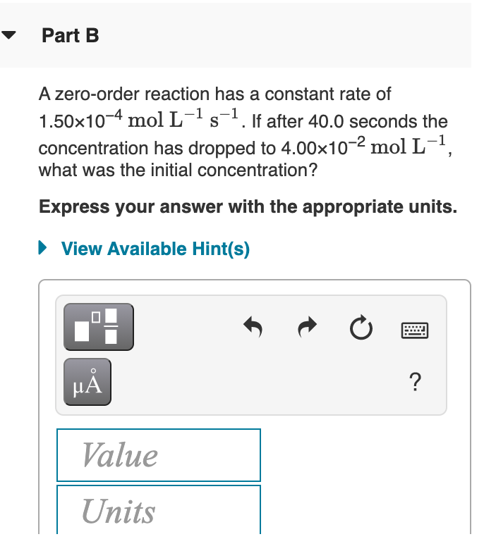 Solved Part A The rate constant for a certain reaction is k | Chegg.com