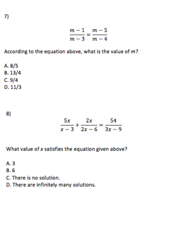 Solved m -1 m =- - 5 -4 m -3 m According to the equation | Chegg.com