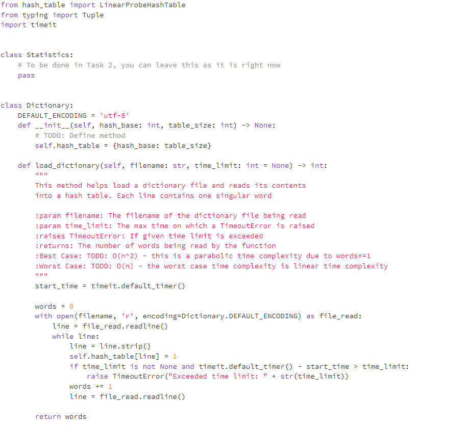 Solved Analysing Hash Tables - Python - add to each | Chegg.com