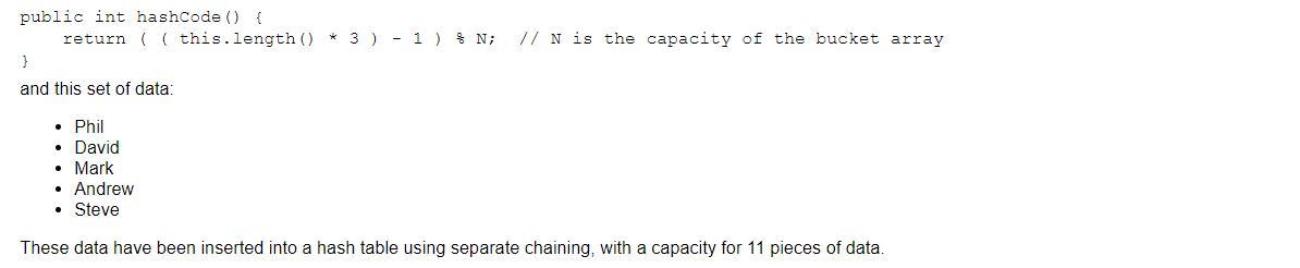 Solved What is the state of the bucket array after these | Chegg.com