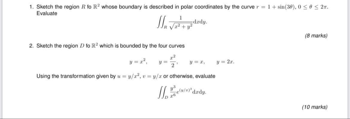 Solved 1. Sketch the region R fo R2 whose boundary is | Chegg.com