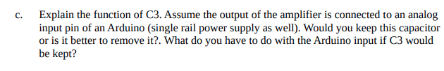 c. Explain the function of C3. Assume the output of | Chegg.com