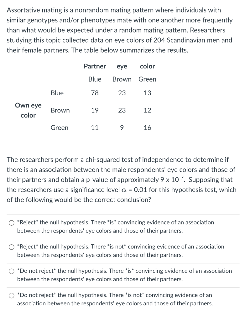 Solved Assortative Mating Is A Nonrandom Mating Pattern | Chegg.com