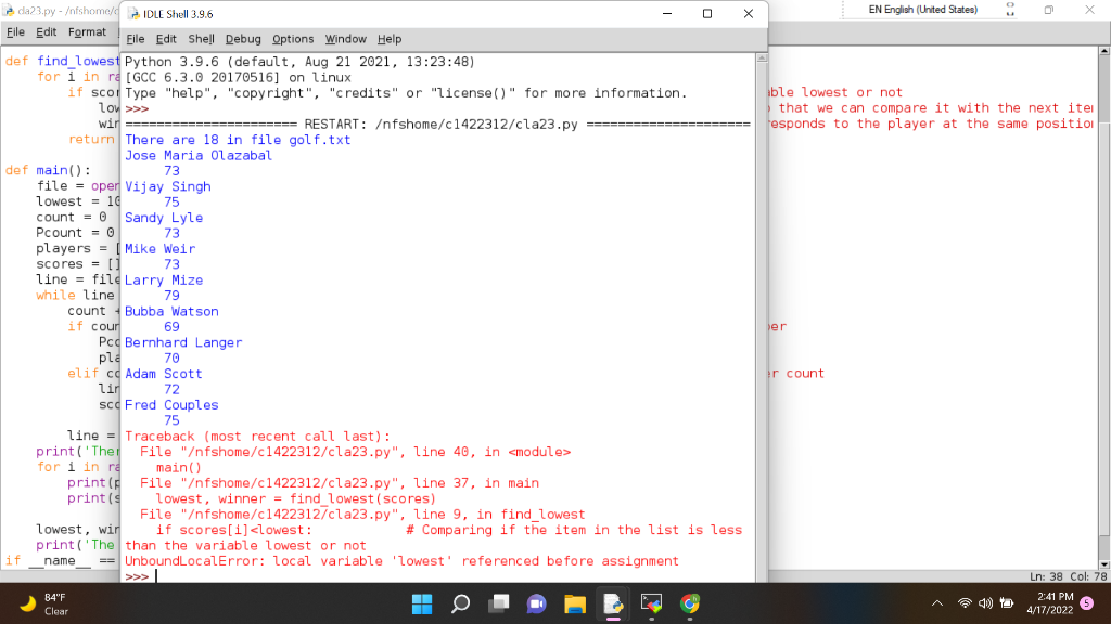 Solved please will you fix this code in python to match the | Chegg.com