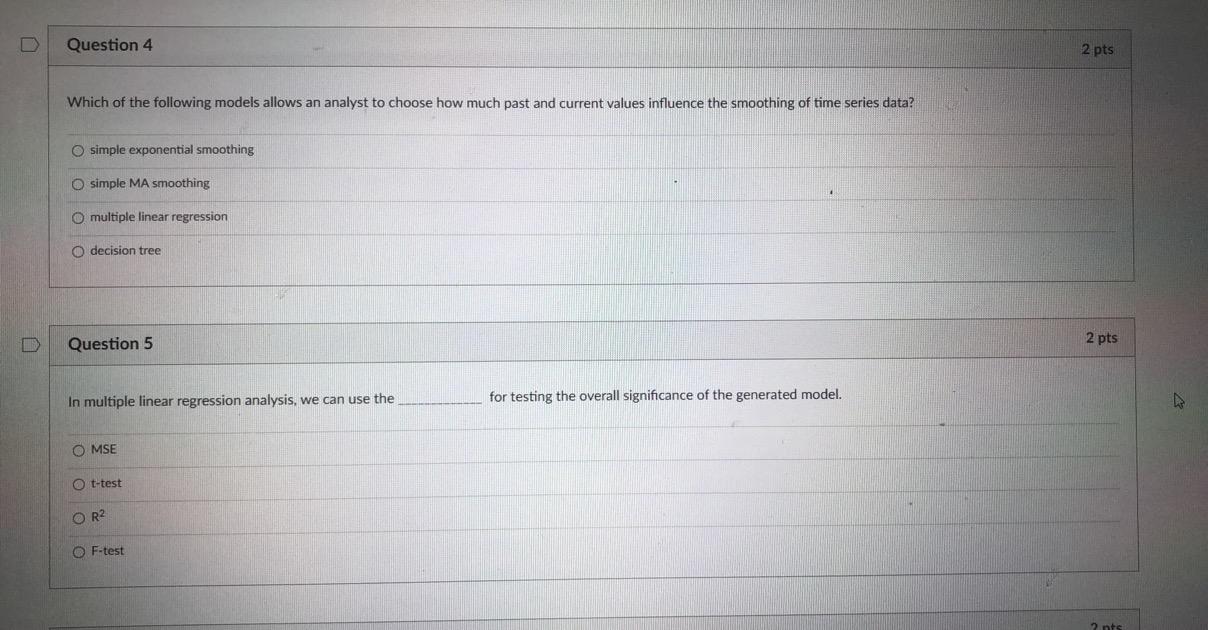 Solved Question 4 2 pts Which of the following models allows | Chegg.com