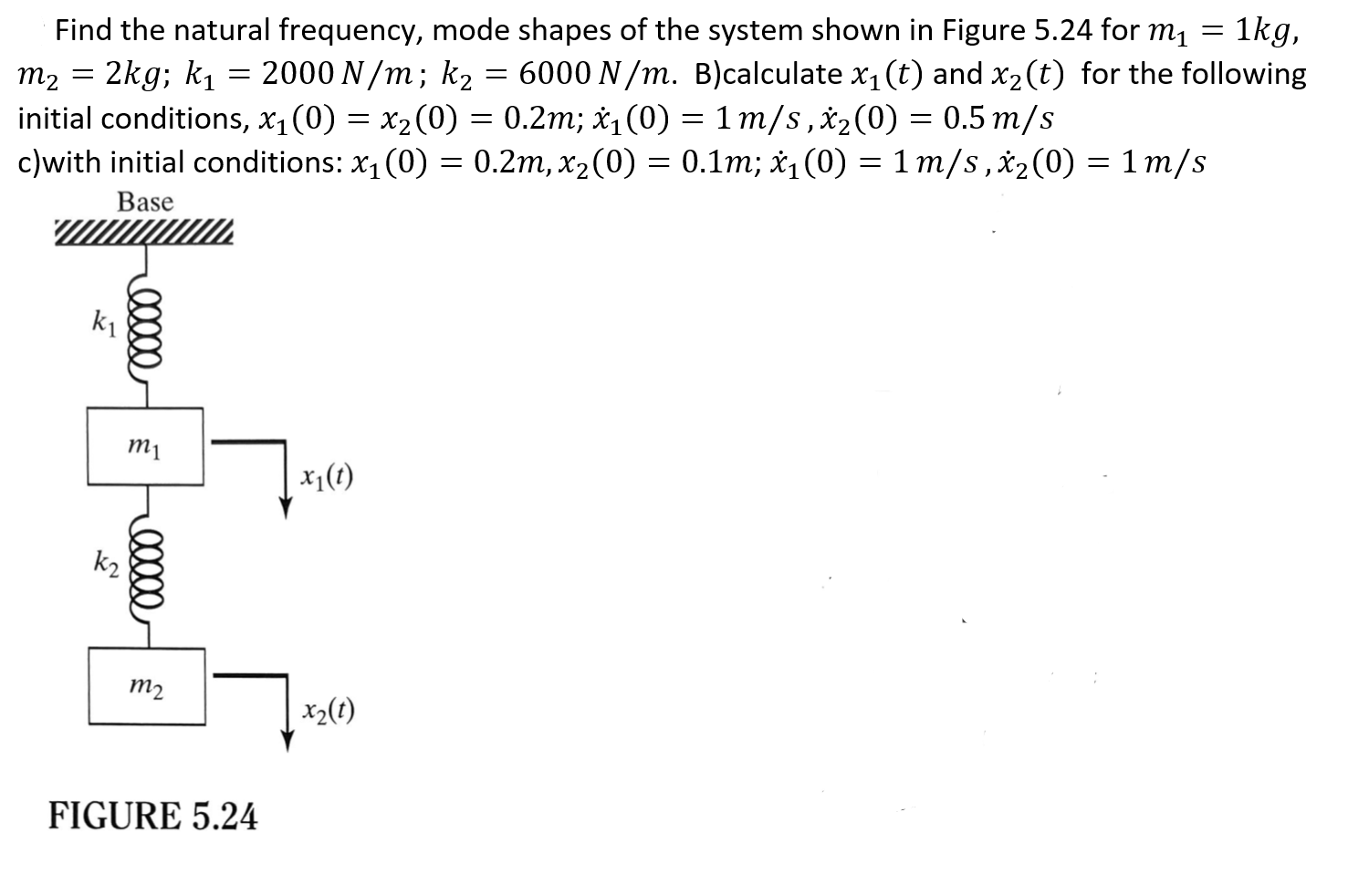 Solved = = - = Find The Natural Frequency, Mode Shapes Of | Chegg.com