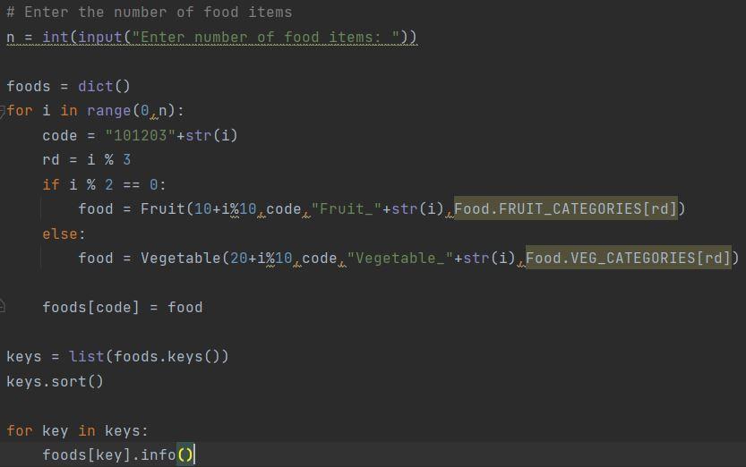 Solved The diet.py program (attached) creates a dictionary | Chegg.com