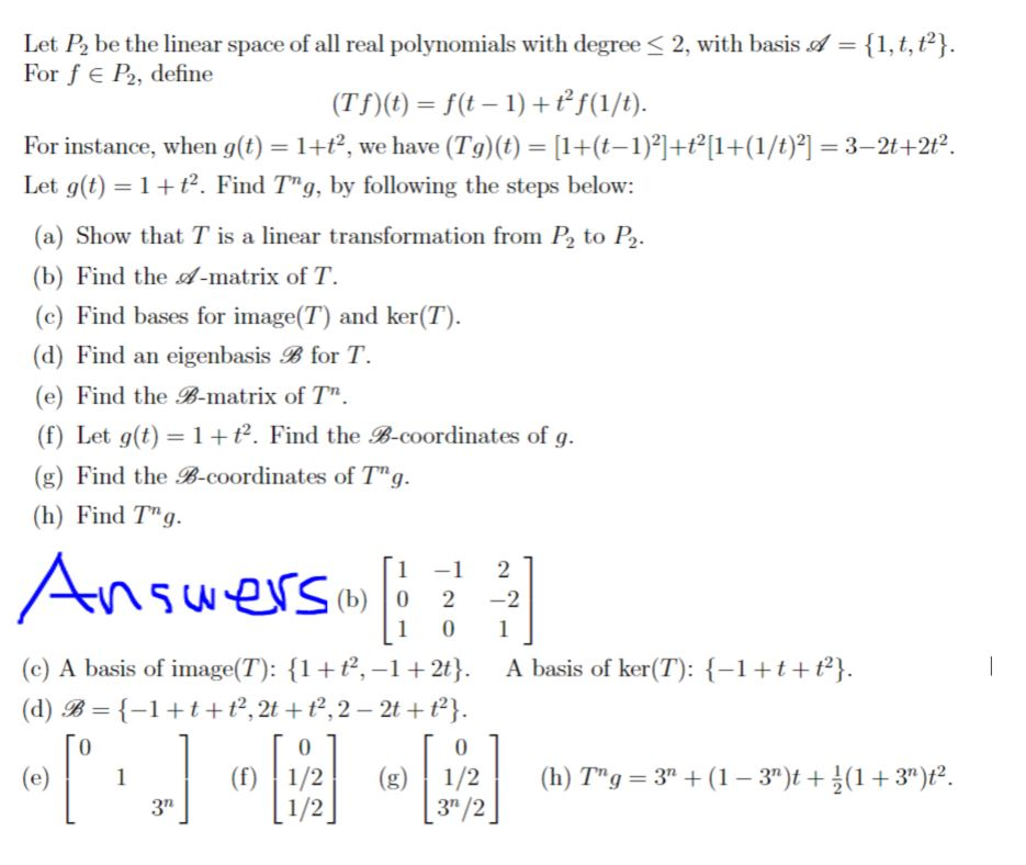 Solved Let P2 Be The Linear Space Of All Real Polynomials Chegg Com