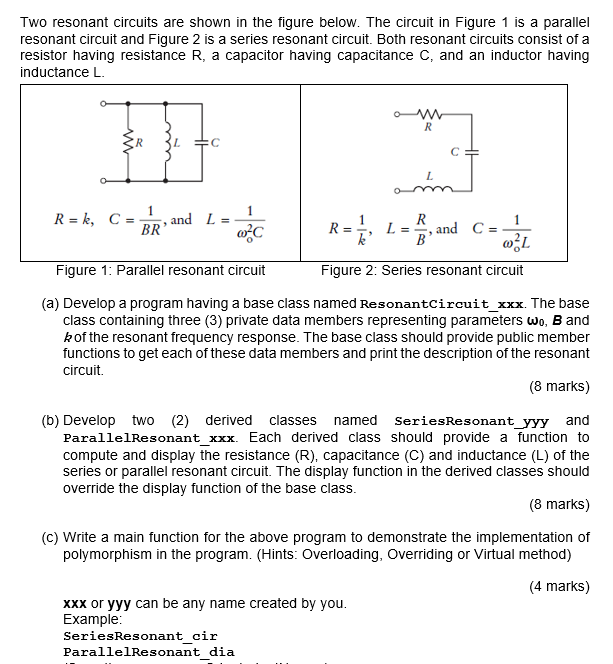 Solved Two resonant circuits are shown in the figure below. | Chegg.com