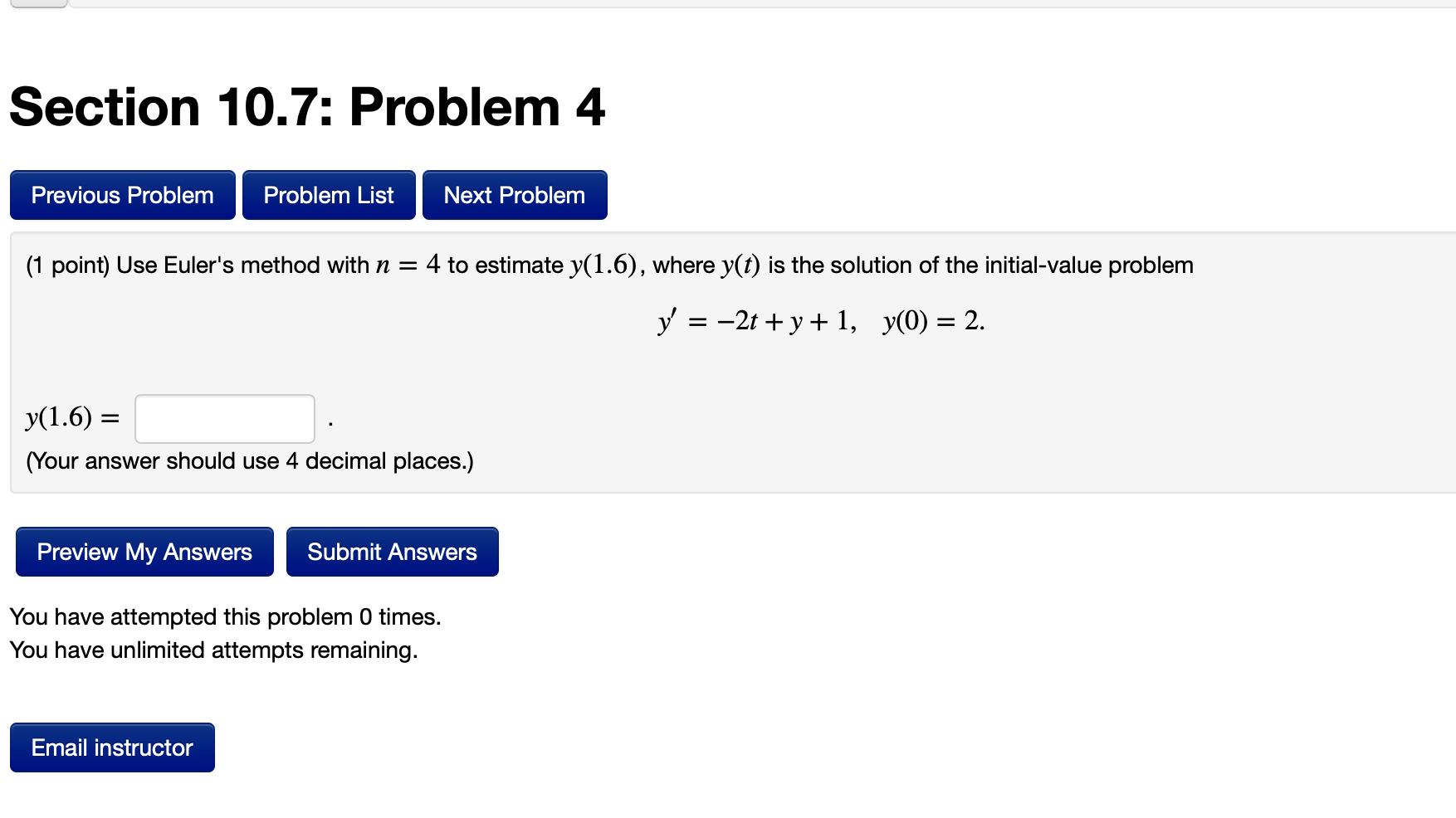 Solved Section 10.7: Problem 4 Previous Problem Problem List | Chegg.com