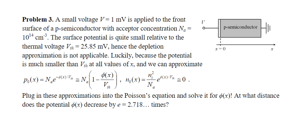 O R 0 Problem 3 A Small Voltage V 1 Mv Is Appl Chegg Com