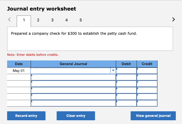 Journal entry worksheet 4 Prepared a company | Chegg.com
