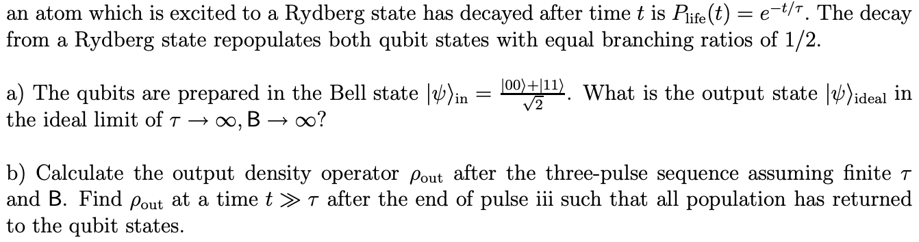 2) (6 points) Consider neutral atom qubits encoded in | Chegg.com