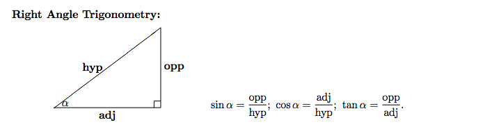 Solved Right Angle Trigonometry hyp opp adi opp sinar hyp Chegg com