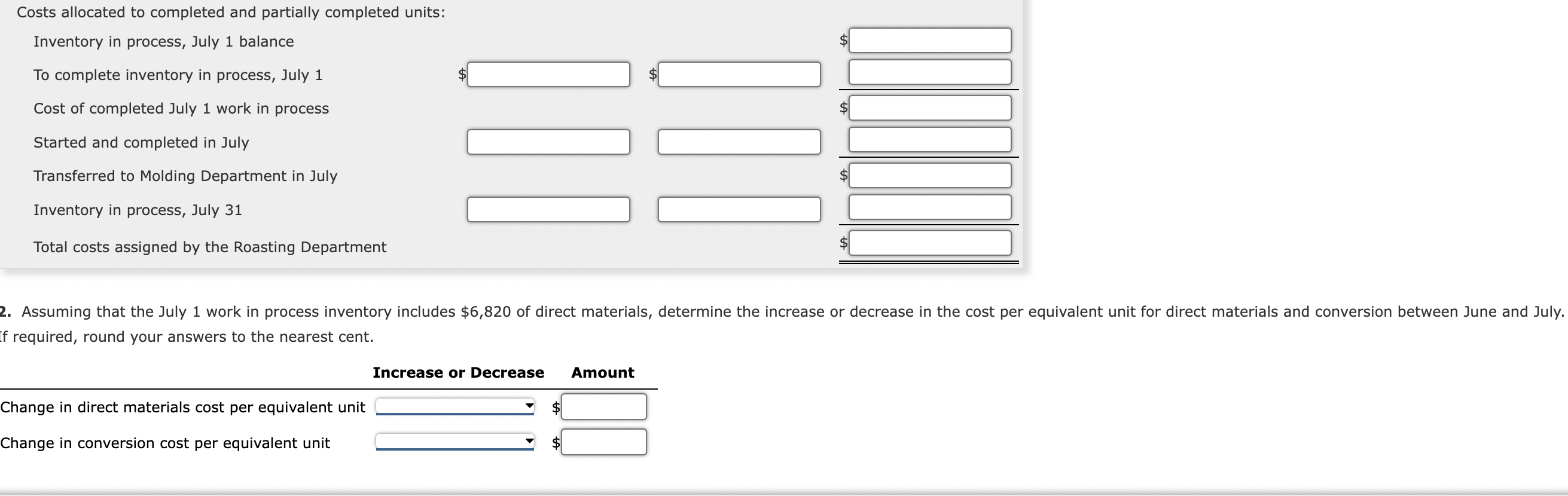 Solved Department. The following is a partial work in | Chegg.com