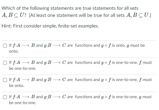 Solved Which Of The Following Statements Are True Statements | Chegg.com