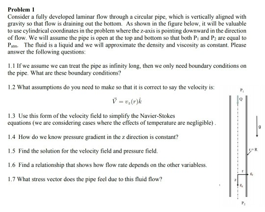 Solved Could you solve for the velocity field and pressure | Chegg.com