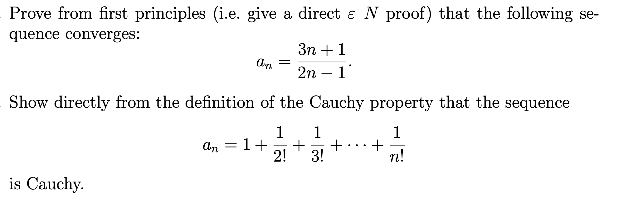 Solved Prove from first principles (i.e. give a direct e-N | Chegg.com