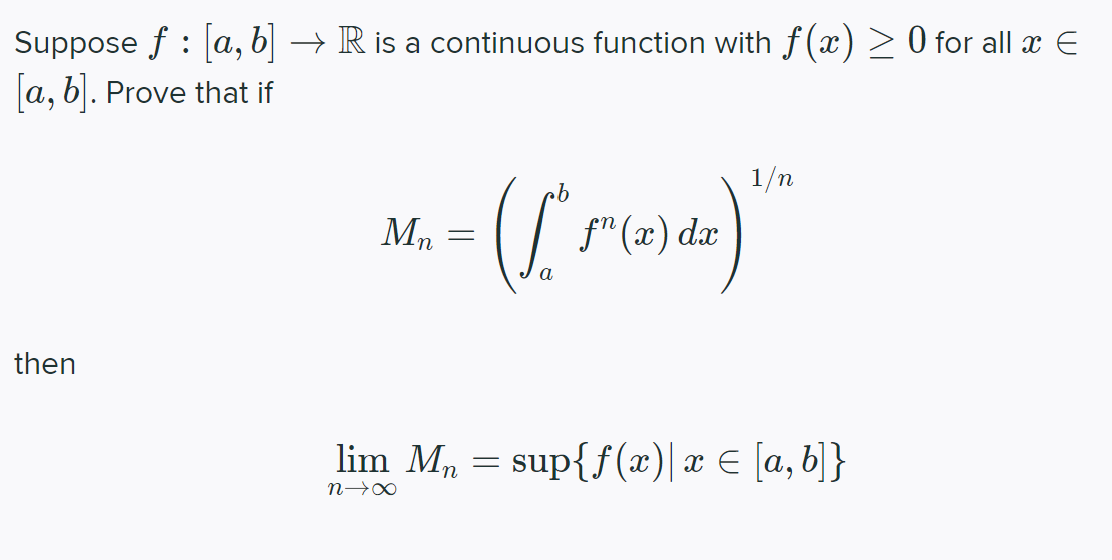 Solved Suppose F:[a,b]→R Is A Continuous Function With | Chegg.com