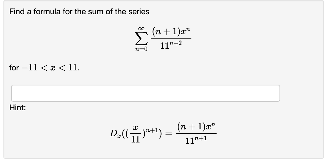 Solved Find a formula for the sum of the series | Chegg.com