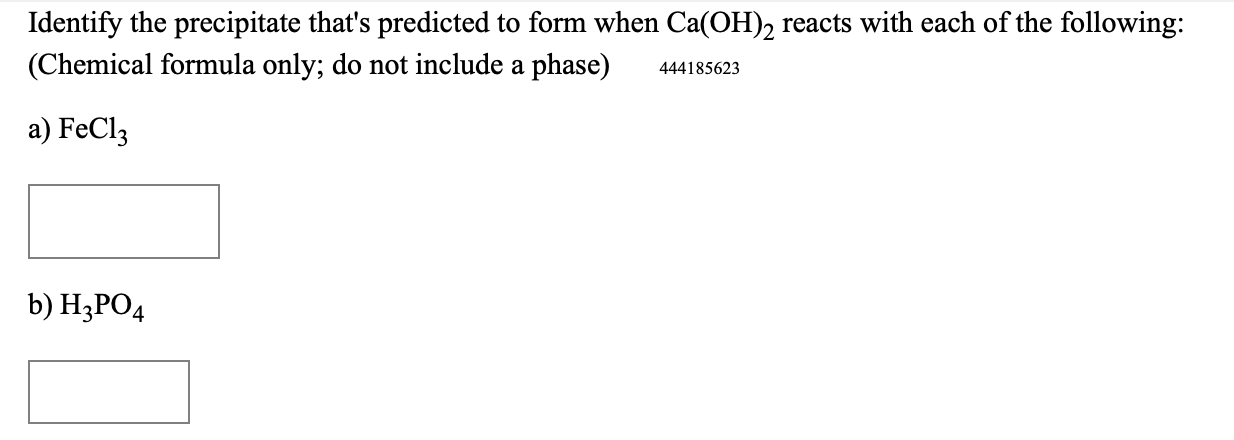 Solved Identify The Precipitate That's Predicted To Form | Chegg.com