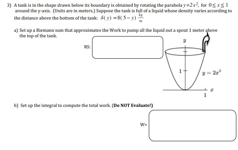 Solved 3) A tank is in the shape drawn below its boundary is | Chegg.com