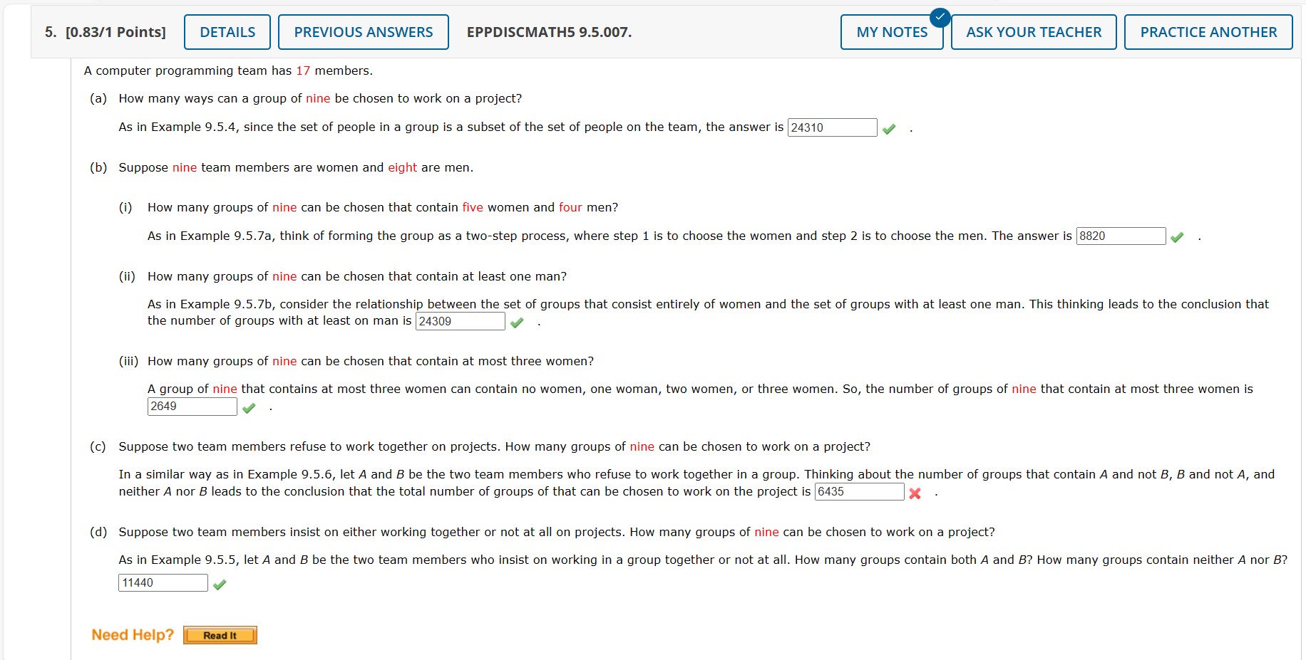 Solved A computer programming team has 17 members.(a) How | Chegg.com