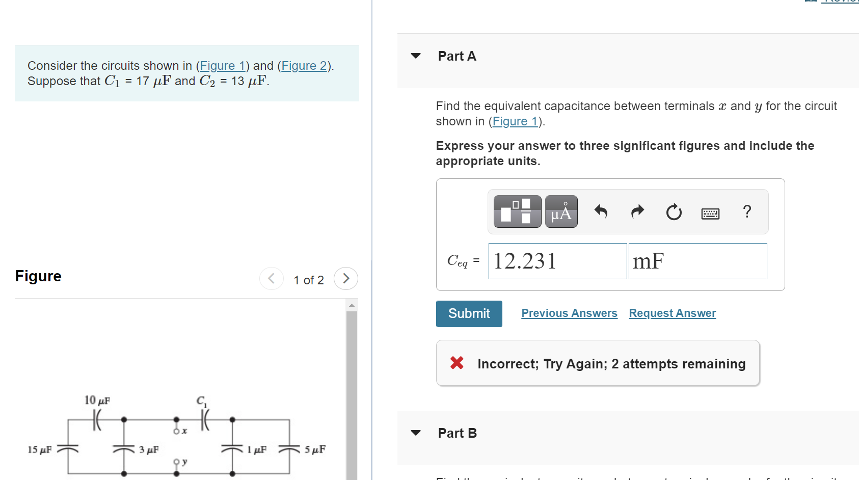 Solved Part A Consider the circuits shown in (Figure 1) and | Chegg.com